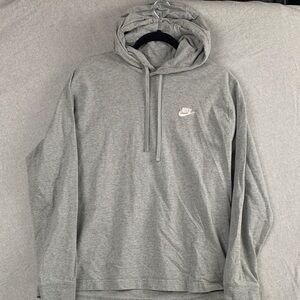 NIKE | LARGE UNISEX CLASSIC PULLOVER HOODIE | GREY WHITE